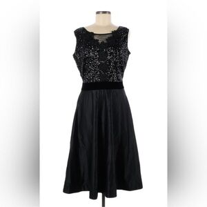 J Peterman Sequin Velvet Cocktail Dress NWT Black